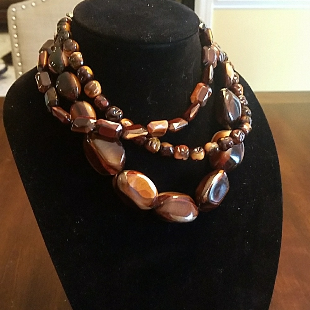 Brown stone necklace